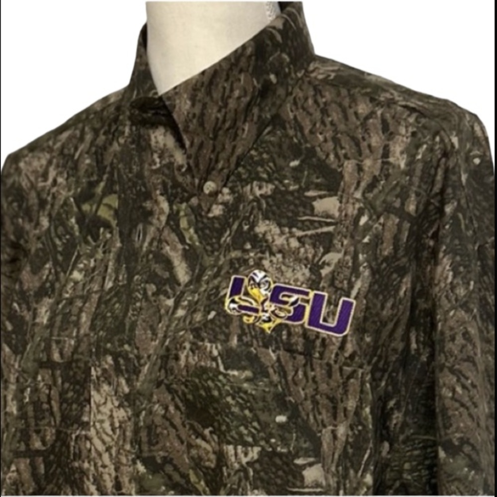 Vintage LSU Tiger Hill Long Sleeve Camouflage Button Down Men’s Plus Size XXL - Picture 2 of 10